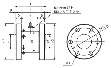 日本NTS扭力传感器TCF尺寸图说明书