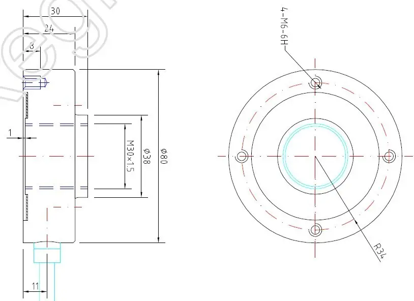 小型轮辐式传感器尺寸图说明