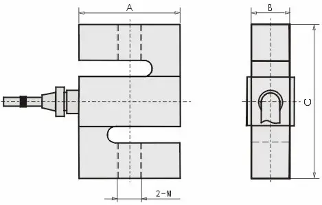 S型拉力传感器EVT-10A 尺寸图