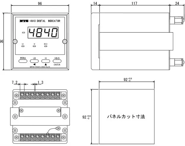 日本NTS测力仪表NTS-4840尺寸图